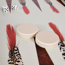 Load image into Gallery viewer, BLACK &amp; WHITE FEATHER BACKGAMMON SET