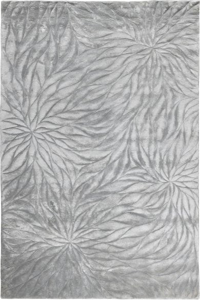 Hibiki Silver Silk rug by Sarabande