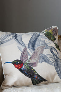 Hummingbird Ivory Cushion by Alexander McQueen