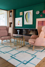 Load image into Gallery viewer, Square Chains Teal by The Rug Company